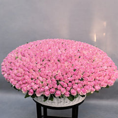 Giant Pink Rose Basket Arrangement Dubai
