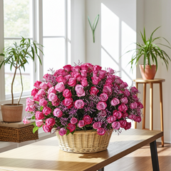 Luxury Purple Roses Basket Arrangement