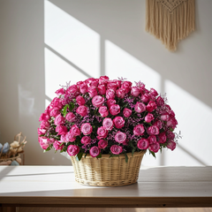 Luxury Purple Roses Basket Arrangement