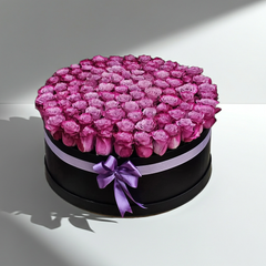 Luxury Purple Rose Box Arrangement