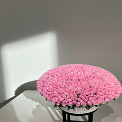 Giant Pink Rose Basket Arrangement Dubai