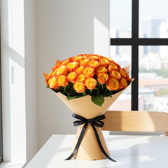Royal Sunset Orange Rose Bouquet