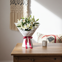 Fresh Floral White Lily Bouquet