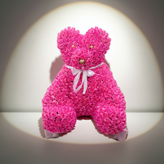 Luxury Pink Rose Teddy Bear Floral Arrangement