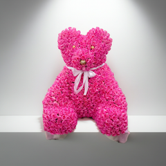 Luxury Pink Rose Teddy Bear Floral Arrangement