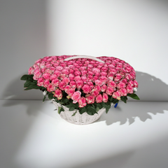 Romantic Pink Rose Basket for Special Occasions