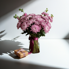Blooming Pink Chrysanthemum Bouquet