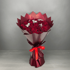Classic Red Rose Floral Arrangement - Rawadat Al Ward