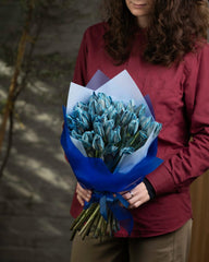 Elegant Blue Tulip Bouquet - Rawadat Alward
