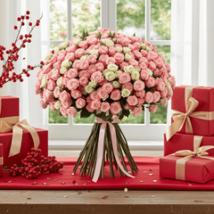 Elegant Mixed Pink & White Spray Rose Floral - Rawadat Al Ward