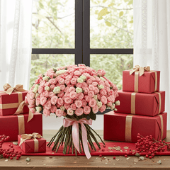 Elegant Mixed Pink & White Spray Rose Floral - Rawadat Al Ward