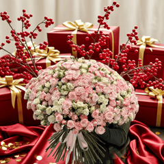 Elegant Mixed Pink & White Spray Rose Floral - Rawadat Al Ward