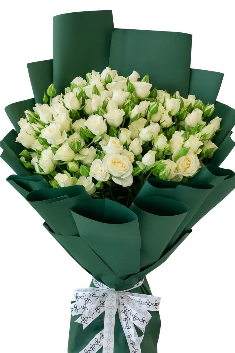 Elegant White Spray Rose Bouquet - Rawadat Alward