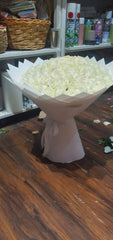 Luxury White Rose Mega Bouquet - Rawadat Alward