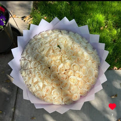 Luxury White Rose Mega Bouquet - Rawadat Alward