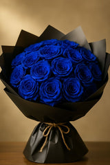Midnight Blue Roses Hand Tied - Rawadat Al Ward