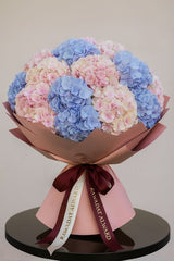 Pastel Blue & Pink Hydrangea Bouquet - Rawadat Al Ward