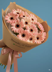Peach Gerbera Daisy Bouquet - Rawadat Alward