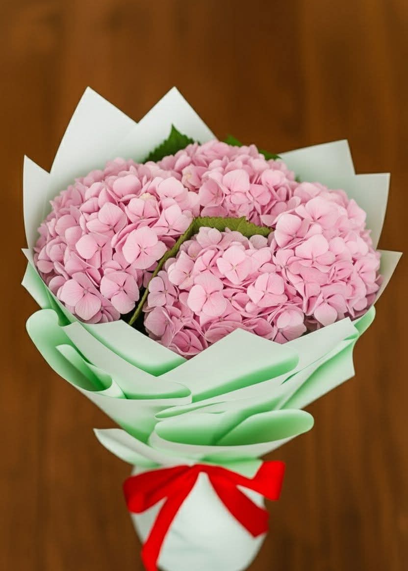 Pink Hydrangea Bouquet - Rawadat Alward