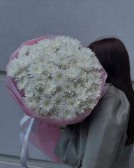 Pink Wrapped Chrysanthemum Bouquet - Rawadat Al Ward