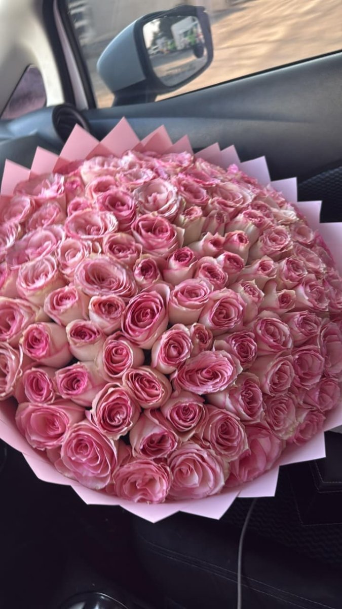 Premium Pink Rose Bouquet with Soft Pastel Wrapping - Rawadat Al Ward