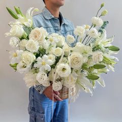 Pure Elegance White Basket - Rawadat Alward