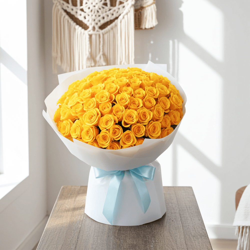 Sunshine Bouquet: Yellow Rose Luxury - Rawadat Al Ward