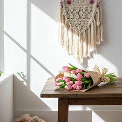 Pink & White Tulip Bouquet - Springtime Beauty