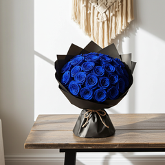 Midnight Blue Roses Hand Tied Bouquet